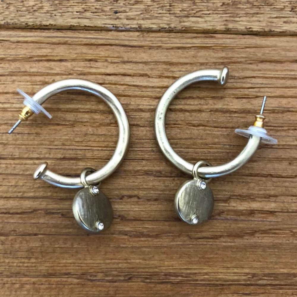 Vintage costume jewelry hoops with dangle
